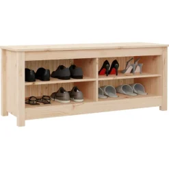 vidaXL skobænk 110x38x45,5 cm massivt fyrretræ
