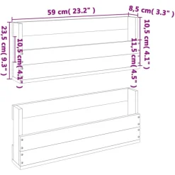 vidaXL skohylder til væg 2 stk. 59x8,5x23,5 cm massivt fyrretræ