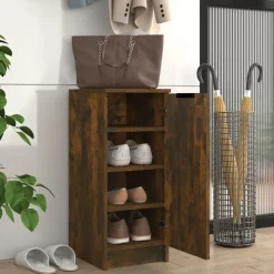 vidaXL skoreol 30x35x70 cm konstrueret træ røget egetræ