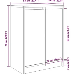 vidaXL skoreol 57x34x76 cm konstrueret træ brun egetræsfarve