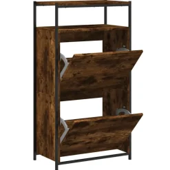 vidaXL skoreol 60x34x112 cm konstrueret træ røget egetræsfarve