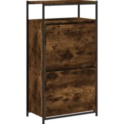 vidaXL skoreol 60x34x112 cm konstrueret træ røget egetræsfarve