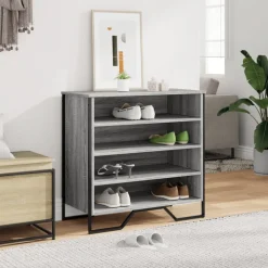 vidaXL skoreol 80x38x78 cm konstrueret træ grå sonoma-eg