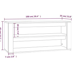vidaXL skoreol 100x35x45 cm konstrueret træ betongrå