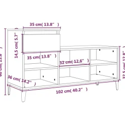 vidaXL skoreol 102x36x60 cm konstrueret træ sonoma-eg