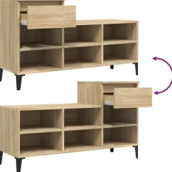 vidaXL skoreol 102x36x60 cm konstrueret træ sonoma-eg