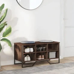 vidaXL skoreol 90x38x45,5 cm konstrueret træ brun egetræsfarve