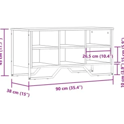vidaXL skoreol 90x38x45,5 cm konstrueret træ brun egetræsfarve