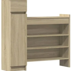 vidaXL skoreol 100,5x28x100 cm konstrueret træ sonoma-eg