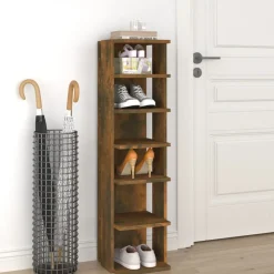 vidaXL skoreol 27,5x27x102 cm konstrueret træ røget egetræsfarve