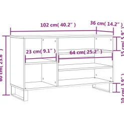 vidaXL skoreol 102x36x60 cm konstrueret træ betongrå