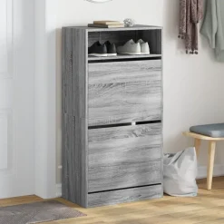 vidaXL skoreol 60x34x116 cm konstrueret træ grå sonoma-eg