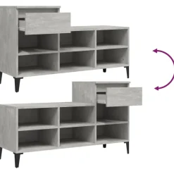 vidaXL skoreol 102x36x60 cm konstrueret træ betongrå