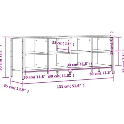 vidaXL skoreol 131x35x50 cm konstrueret træ sonoma-eg