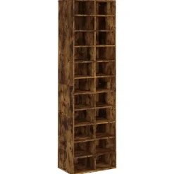 vidaXL skoreol 54x34x183 cm konstrueret træ røget egetræ