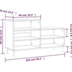 vidaXL skoreol 102x36x60 cm konstrueret træ sonoma-eg