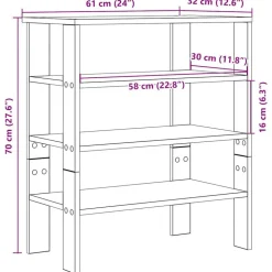 vidaXL skoreol 61x32x70 cm konstrueret træ grå sonoma-eg
