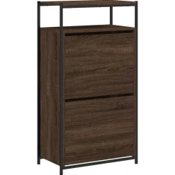 vidaXL skoreol 60x34x112 cm konstrueret træ brun egetræsfarve
