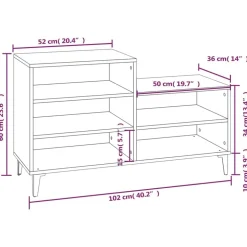vidaXL skoreol 102x36x60 cm konstrueret træ betongrå