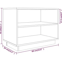 vidaXL skoreol 60x34x45 cm massivt fyrretræ
