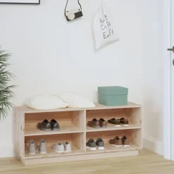 vidaXL skoreol 110x34x45 cm massivt fyrretræ