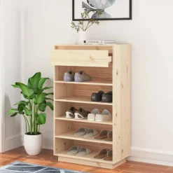 vidaXL skoreol 60x34x105 cm massivt fyrretræ