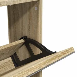 vidaXL skoskab 5 hylder med spejl 63x17x169,5 cm egetræsfarvet