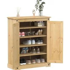 vidaXL skoskab Corona 86x38,5x108 cm massivt fyrretræ