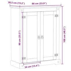 vidaXL skoskab Corona 86x38,5x108 cm massivt fyrretræ