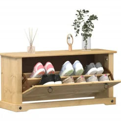 vidaXL skoskab Corona 99x32x85 cm massivt fyrretræ