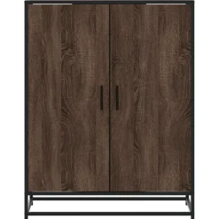 vidaXL skoskab 75x38x97,5 cm konstrueret træ og metal brun egetræ