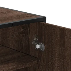 vidaXL skoskab 75x38x97,5 cm konstrueret træ og metal brun egetræ