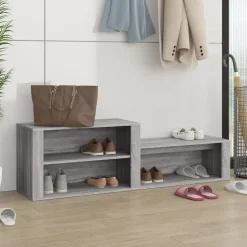 vidaXL skoskab 150x35x45 cm konstrueret træ grå sonoma-eg