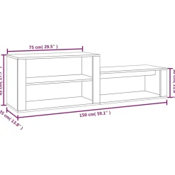 vidaXL skoskab 150x35x45 cm konstrueret træ grå sonoma-eg