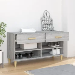 vidaXL skoskab 102x35x55 cm konstrueret træ grå sonoma-eg