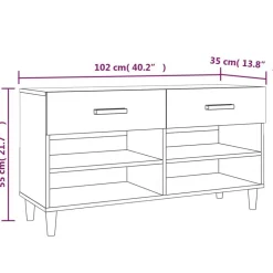 vidaXL skoskab 102x35x55 cm konstrueret træ grå sonoma-eg