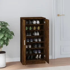 vidaXL skoskab 55x35x108 cm konstrueret træ røget egetræsfarve