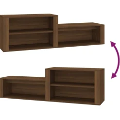 vidaXL skoskab 150x35x45 cm konstrueret træ brun egetræ