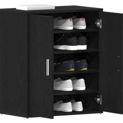 vidaXL skoskab 60x35x70 cm konstrueret træ hvid