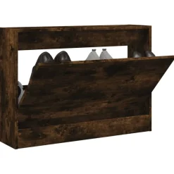 vidaXL skoskab 80x21x57 cm konstrueret træ røget egetræsfarve