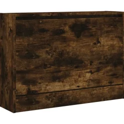 vidaXL skoskab 80x21x57 cm konstrueret træ røget egetræsfarve