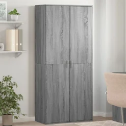 vidaXL skoskab 80x39x178 cm konstrueret træ grå sonoma-eg