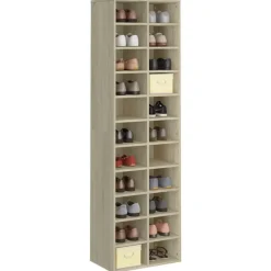 vidaXL skoskab 54x34x183 cm konstrueret træ sonoma-eg