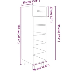 vidaXL skoskab 30x35x105 cm konstrueret træ grå sonoma-eg