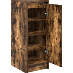 vidaXL skoskab 29,5x34x76 cm konstrueret træ røget egetræsfarve