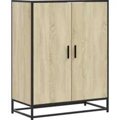 vidaXL skoskab 75x38x97,5 cm konstrueret træ og metal sonoma-eg
