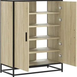 vidaXL skoskab 75x38x97,5 cm konstrueret træ og metal sonoma-eg