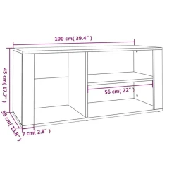 vidaXL skoskab 100x35x45 cm konstrueret træ brun egetræ