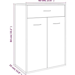 vidaXL skoskab 60x35x84 cm konstrueret træ grå sonoma-eg