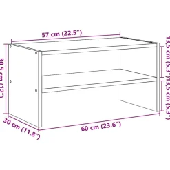vidaXL skostativ stabelbar 60x30x30,5 cm betongrå